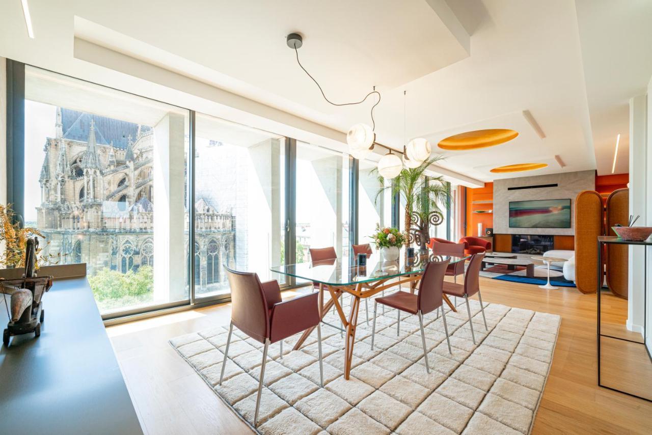 Les Suites 7 Anges - Parking, Vue Cathedrale & Centre Historique Reims Ngoại thất bức ảnh
